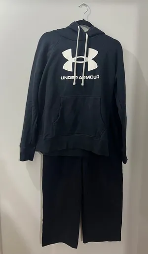Under Armour Black Hoodie and Sweatpants with White Logo thumbnail 1