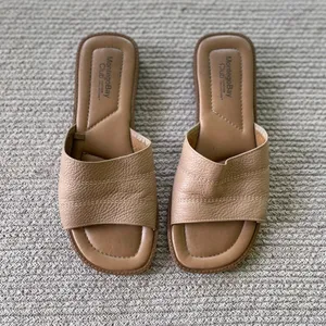 Vintage Montego Bay Club Taupe Tan Genuine Leather Slides Sandals Size 7.5 thumbnail 2