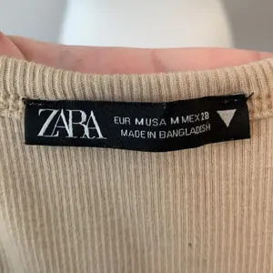 Zara Ribbed Knit Beige Crop Racer Back Tank Top Womens Medium thumbnail 3