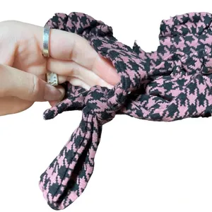 Torrid Slim Taper Studio Ponte High Rise Tie Pant Pink Houndstooth Plus Size 1X‎ thumbnail 6