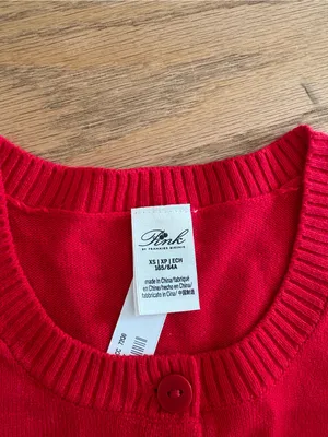 Classic Red Crewneck Button-Up Sweater - Women thumbnail 2