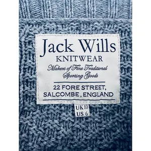 Jack Wills Womens Cable Knit Sweater Size 6 Grey Alpaca‎ Blend Fisherman Preppy thumbnail 5