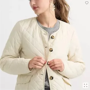 J.Crew Signature Puffer Lady Jacket Dusty Ivory Quilted PrimaLoft Sz 6 🧡🎀 thumbnail 5