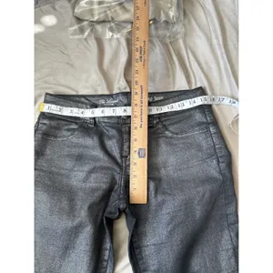 The Limited Metallic Coated Legging Jean Black Silver Skinny‎ Pants Womens 4 thumbnail 5