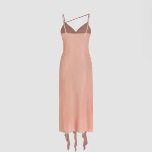 Pink V-neck Ruffle Mesh Cover Up Dress L/Size 8 thumbnail 2