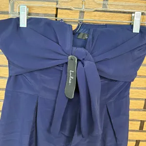 Lulus Navy Inez Tie Front Romper Size Medium‎ thumbnail 4