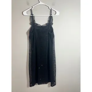 Vintage Joseph Ribkoff Black Sequin Mesh Lace Trim‎ Sheath Dress 40362 Womens 6 thumbnail 5