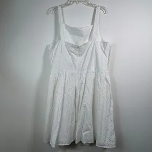 Maison Jules Sydney White Eyelet Fit and Flare Dress XXL Sleeveless thumbnail 3