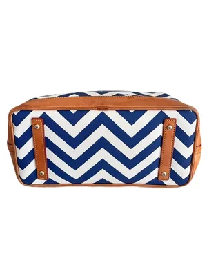 Dooney & Bourke Blue and White Chevron Coated Canvas Tote Bag thumbnail 5