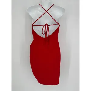 Amanda Uprichard Jasalina Halter Mini Dress Small Red Cocktail Party Date Night thumbnail 7