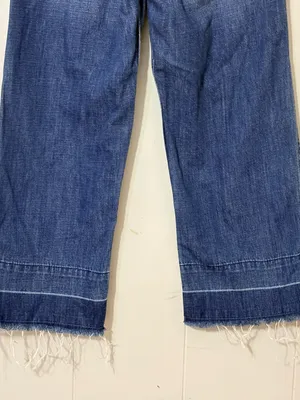 Abercrombie & Fitch Cropped Stovepipe Jeans Size 8R Wide Leg Raw Hem thumbnail 8