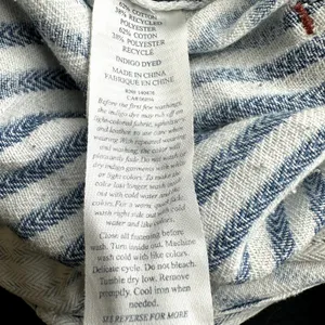 Faherty Topsail Overalls Denim Adjustable Pockets Railroad Stripe Blue White S thumbnail 4