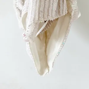 Peace + Love White Sequin Wrap Bridal Bachelorette Cocktail V-Neck Mini Dress thumbnail 7