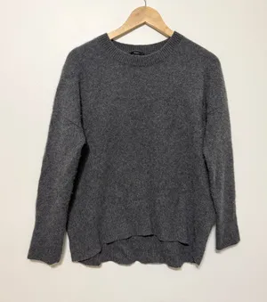 Theory Cashmere Gray Sweater Size Large Women’s Crewneck Jumper Pullover thumbnail 1