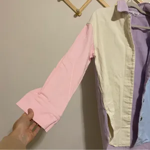 English Factory Pastel Oversized Shirt Jacket size Medium thumbnail 4