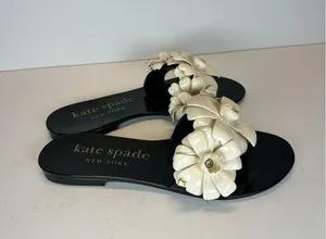 KATE SPADE New York Women's Jaylee Size 7 Cream Floral Flip Flop Sandals NWOB thumbnail 1