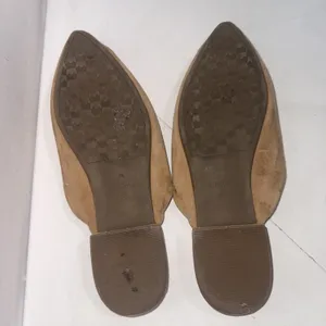 Birdies Pointed Toe Swan Quilted Insole Flat Mule Golden Tan Suede Shoes Size 8‎ thumbnail 3