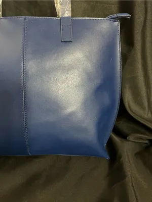 Joy Mangano Leather Structured RFID Navy Blue Tote Bag Women’s Tote NWT thumbnail 6