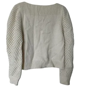 LoveShackFancy Rosie Sweater Sz S Baby Alpaca Merino wool Cream thumbnail 2