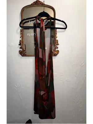 Women's PRETTYLITTLETHING Plus Maxi Dress Size 16 Brown Green thumbnail 3
