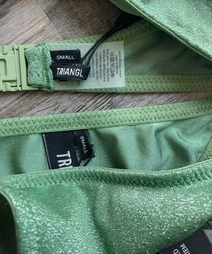 New! swim suit bikini fawn green sparkle thumbnail 4