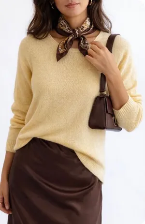 Fernanda Peru Butter Yellow 100% Alpaca‎ Lightweight Sweater Spring Layering L thumbnail 1