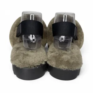 New UGG Super Fluff Slippers Sz 11 Logo Strap Shoes 1121751 Australian Lambs Fur thumbnail 9