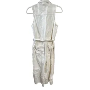 Anthropologie Ryanne Wide-Leg Utility Jumpsuit in White Size 4 Coastal Preppy thumbnail 5