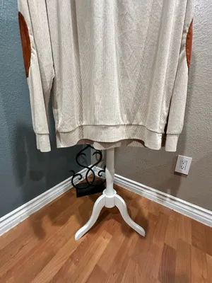 Men’s stylish unique corduroy XL collard pullover Tan thumbnail 8