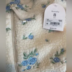 Arula Cele Floral Sherpa Pullover B 2X NWT Blue thumbnail 5