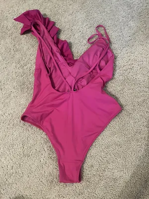 ZARA Pink Ruffle One piece Swimsuit thumbnail 7