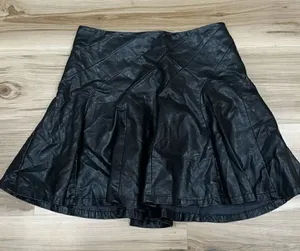 Free People Vegan Leather Paneled Mini Skirt Black Women’s 2 thumbnail 1