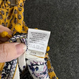 About A Girl Mustard Yellow Paisley Pom Pom Trim Boho Shorts Large 34HD0411TRM thumbnail 6