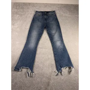 7 For All‎ Mankind Jeans Womens 26 Blue High Waist Slim Kick Destroyed Raw Hem thumbnail 2