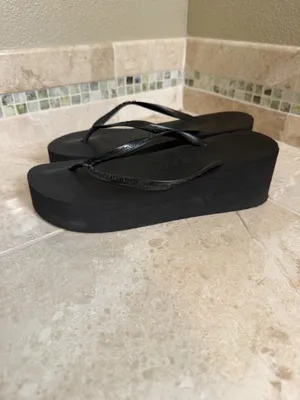 MALAVADOS Luxury Heeled Flip Flops Sandals Black Size 8 thumbnail 5