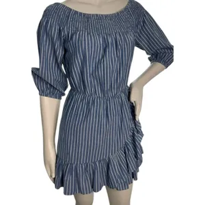 TULAROSA Maida Ruffle Dress in Blue White Stripe Size Small thumbnail 8