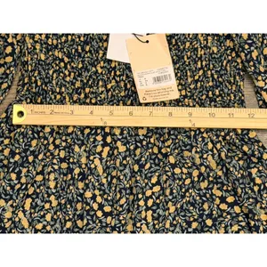 Missguided‎ Milkmaid Shirred Bust Mini Floral Dress Yellow Navy SZ 2 Cottagecore thumbnail 8