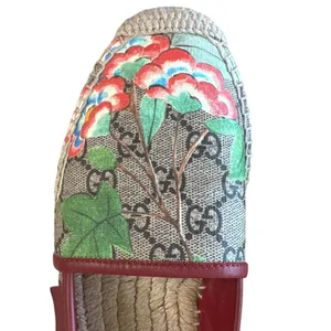 Gucci Tian GG Supreme Espadrille Flats Floral‎ Bird Print 37 thumbnail 15