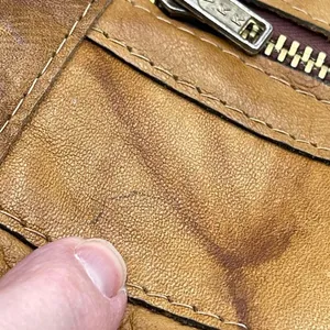 Vintage boho Leather Made in Hong Kong top handle bag. thumbnail 4