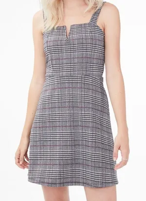 Aeropostale‎ Seriously Soft Houndstooth V-Wire Fit & Flare Dress thumbnail 1