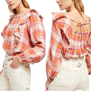 Free People Siena Plaid Pullover Top thumbnail 7
