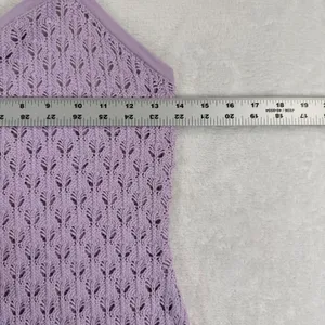 For Love &‎ Lemons Purple One Shoulder Pointelle Knit Mini Dress Small NWT thumbnail 4