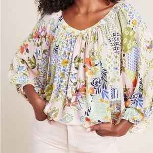 Maeve by Anthropologie Boswell blouse - paisley and pink thumbnail 1