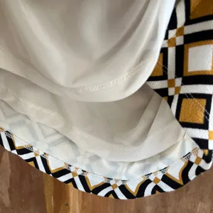 Anthropologie Maya Ruched Cowl Neck Dress Yellow Geometric Print Size MP. NEW! thumbnail 7