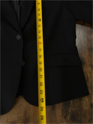 Calvin Klein Black Women's Single-Button Classic Preppy Blazer Jacket US10 thumbnail 5