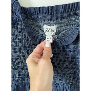 J. Crew Puff Sleeve Denim Mini Dress Denim Blue Size XXS NEW thumbnail 6