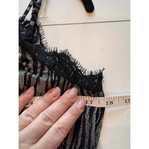 H&M Metallic Lace Cami Top 6 Black Silver Shimmer Glam Dark Fairy Y2K‎ Baddie thumbnail 4