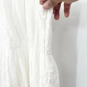 Anthropologie Maeve Womens Boho Beachy Tiered Eyelet Midi Dress‎ Size 0 White thumbnail 9