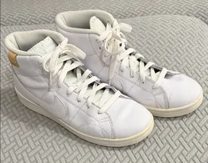 Nike Court Royale 2 Mid Top Triple White Sneakers size 9.5 thumbnail 1