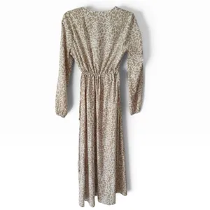 Coolibar Beige Animal Print Long Sleeve Gathered Waist Maxi Dress Size XS UPF 50 thumbnail 2